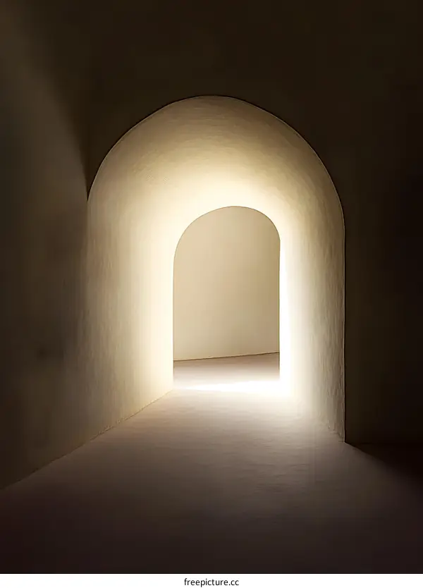 Light Shining Through Archway in a Building