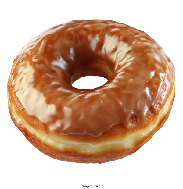 [Transparent Background PNG]Delicious Glazed Donut Close-up