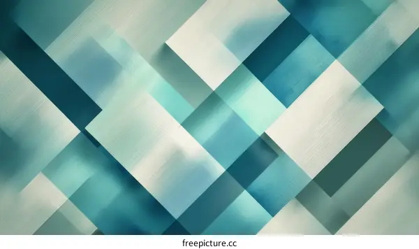 Abstract Geometric Shapes in Teal and Gray Tones