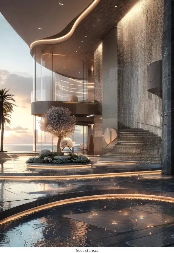 Modern Architectural Design of a Luxury Lobby