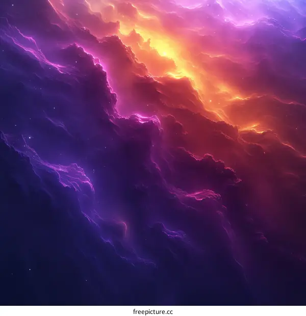 The beauty of nebula clouds in vivid colors