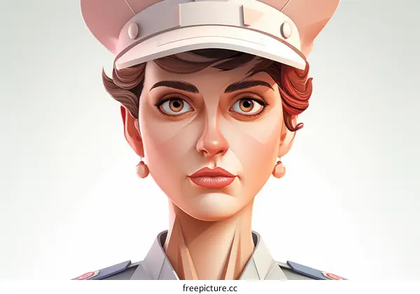 Illustration of a Woman Police Officer