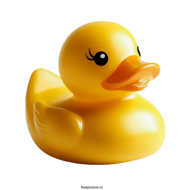 [Transparent Background PNG]Bright Yellow Rubber Duck Toy