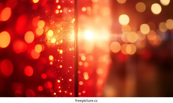 Abstract Bokeh Background with Red Lights