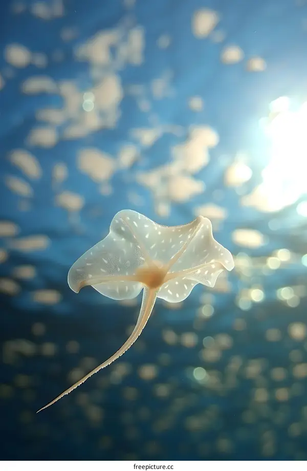 Delicate Sea Jellyfish Underwater Sunlight