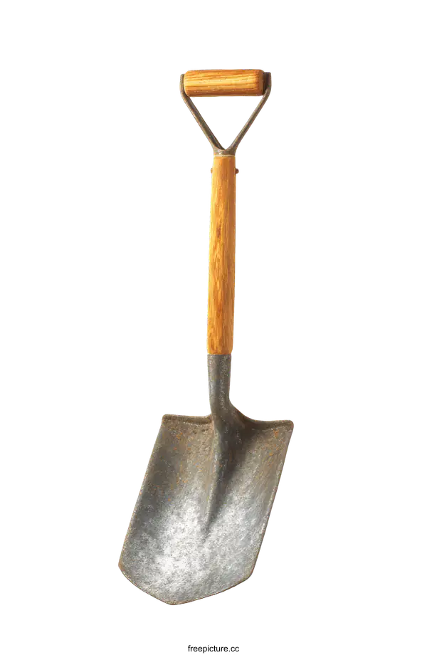 [Transparent Background PNG]Rustic Garden Shovel with Wooden Handle