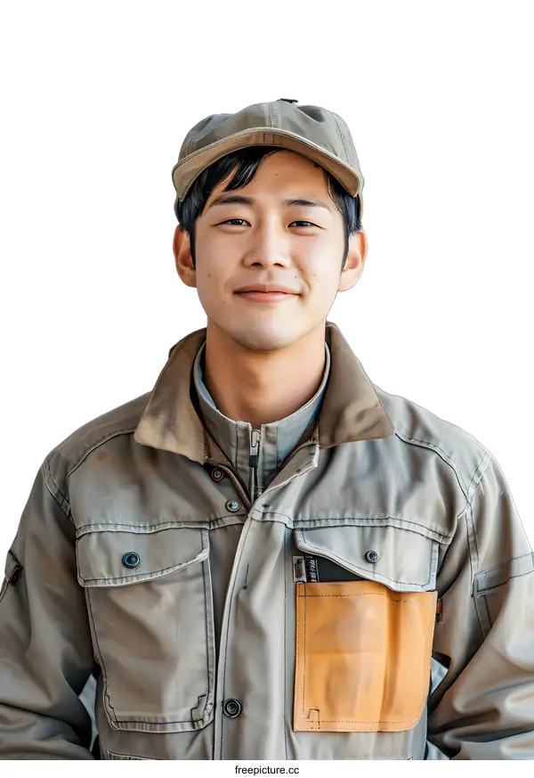 [Transparent Background PNG]Portrait of a Japanese Craftsman