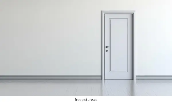 Empty Room with White Door Interior Design
