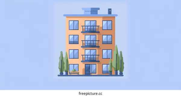 Simple Illustration Of A Brown Building