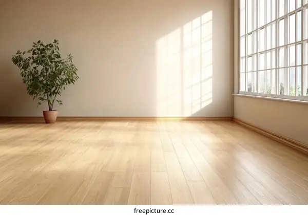 Empty Room with Sunlight and Plants