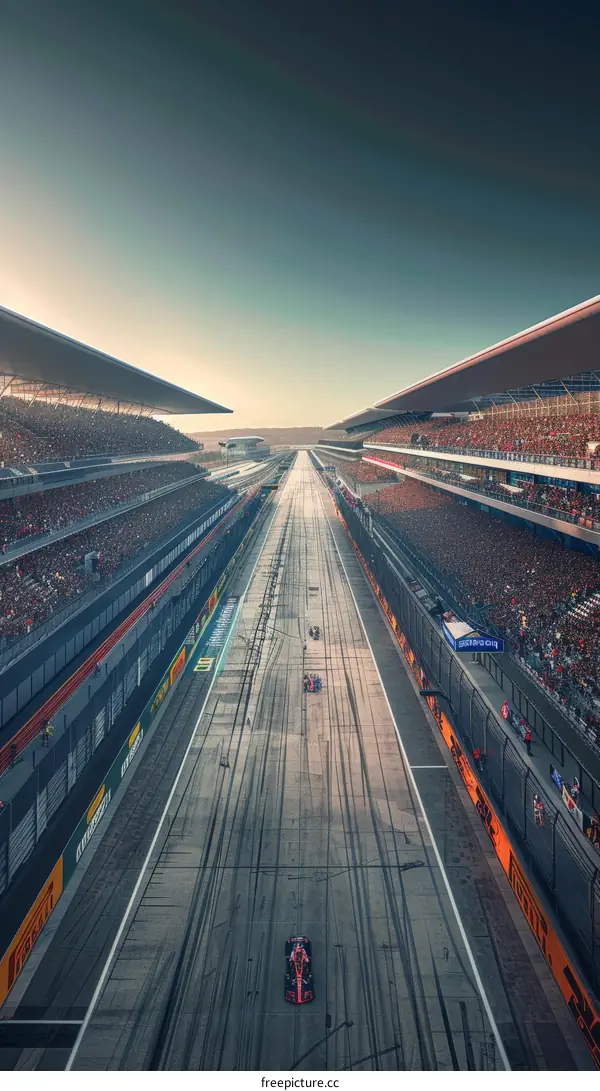 Formula One cars racing on a track