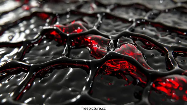 Black and red abstract liquid