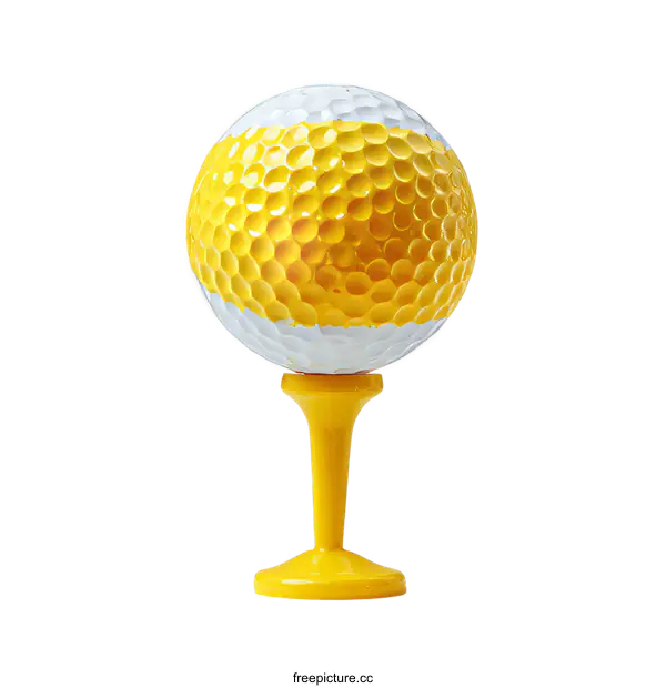 [Transparent Background PNG]Colorful Golf Ball on Tee Isolated