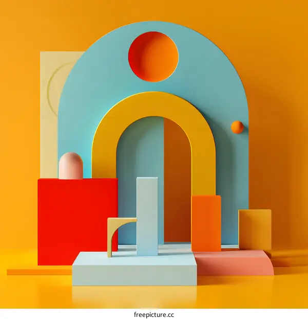 3d render of geometric shapes