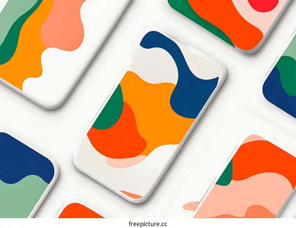 Abstract Colorful Mobile Phone Mockup