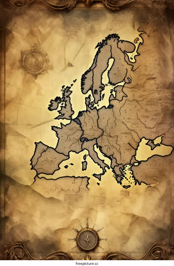 Old map of Europe
