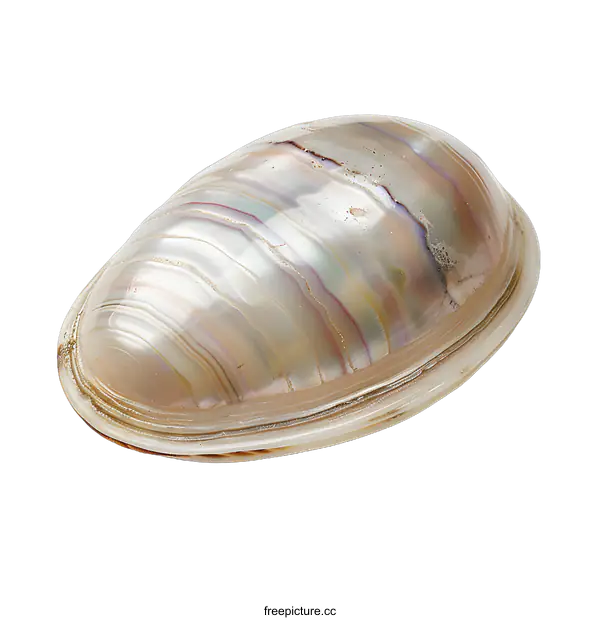 [Transparent Background PNG]Iridescent Abalone Shell on White Background