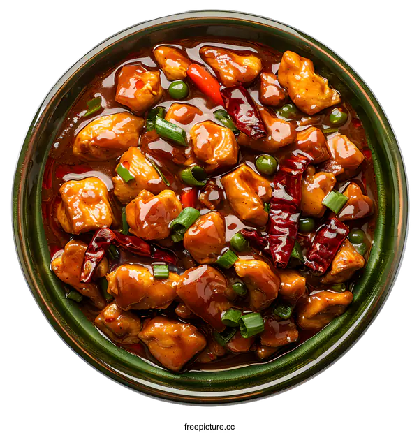 [Transparent Background PNG]kung pao chicken in bowl
