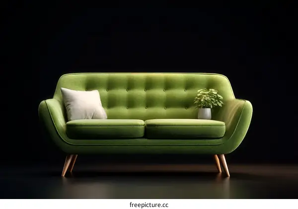 Modern Green Sofa Studio Shot
