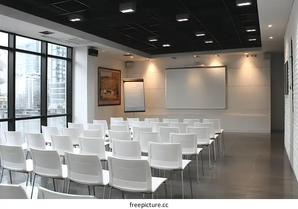 Modern Conference Room with City View