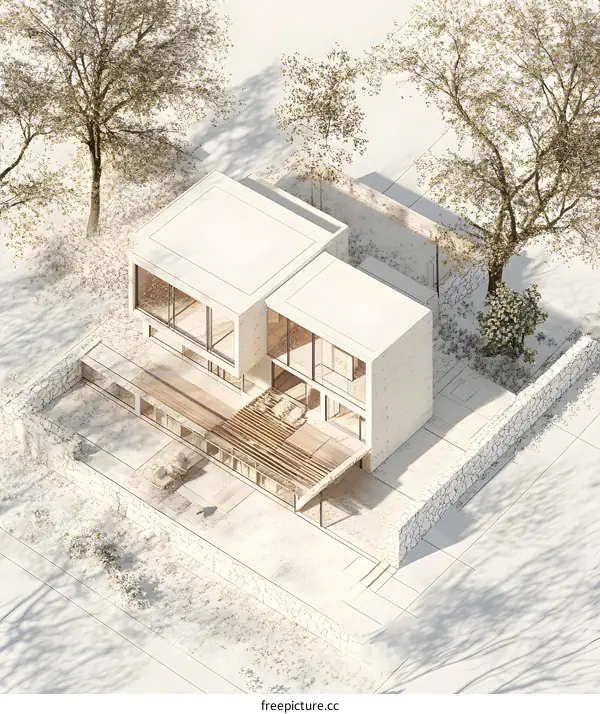 Minimalist Modern House Architectural Sketch Design