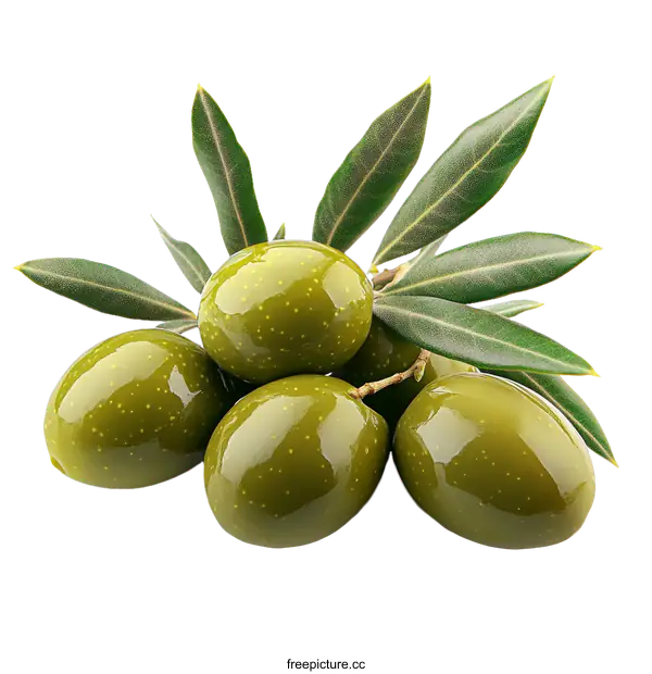 [Transparent Background PNG]Close Up of Olives with Leaves
