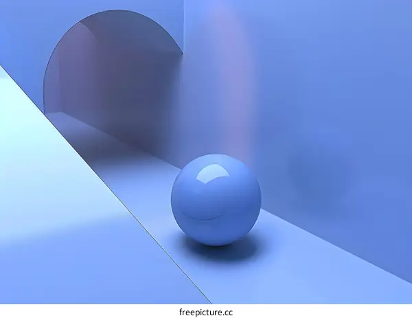 Blue Abstract Sphere Minimalism 3D Render