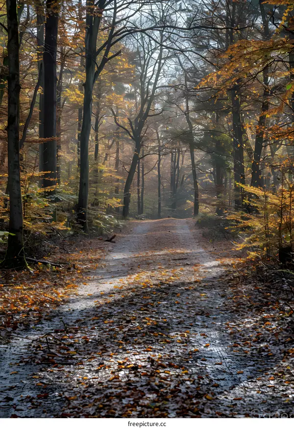 The golden forest path
