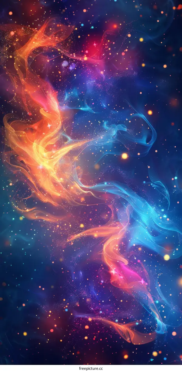 Nebula in Vibrant Hues of Space