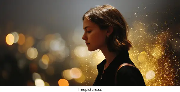 Woman in Profile with Golden Light