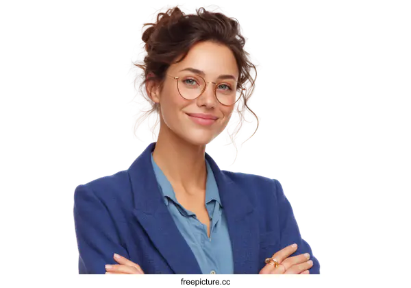 [Transparent Background PNG]Confident Woman in Business Formalwear