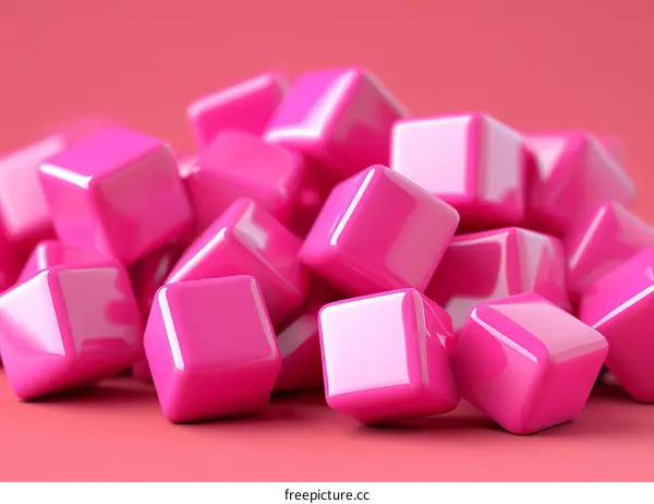 Pink 3D Cubes