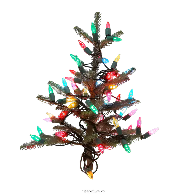 [Transparent Background PNG]Christmas Tree Decorated with Colorful Lights
