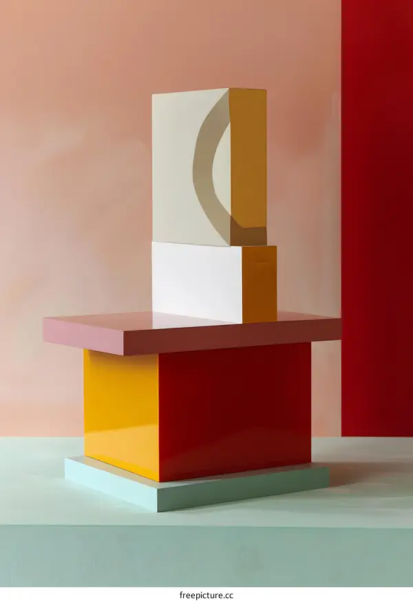 Abstract Art Minimalist Geometric Shapes Background