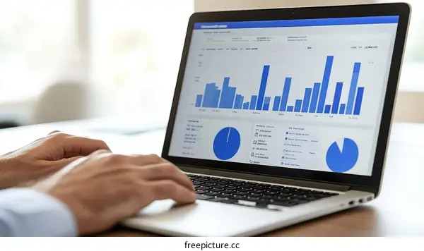 Business Data Analysis on Laptop Screen