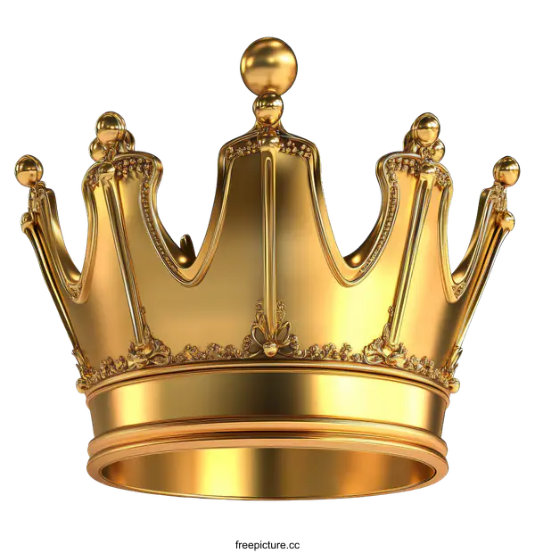 [Transparent Background PNG]Golden Royal Crown Illustration