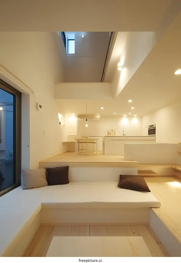 Modern Minimalist Interior Design with White Walls and Wooden Floors