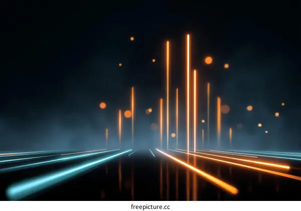 Abstract Futuristic Neon Light Lines