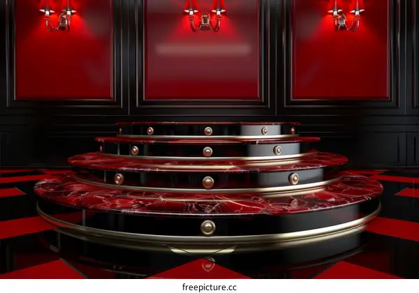 Black and Red Marble Podium