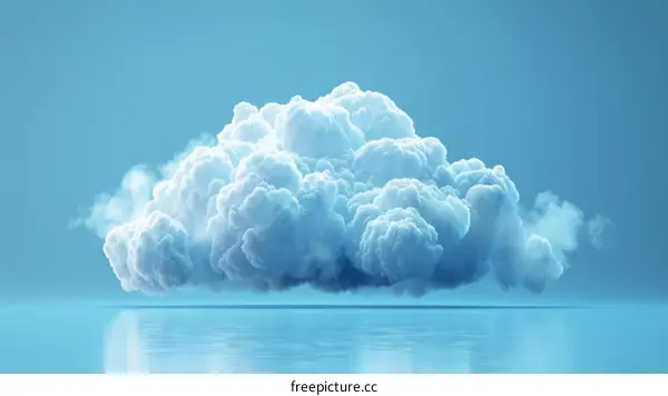 Fluffy White Cloud in a Blue Sky