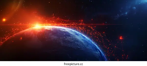 Global Network Earth Illustration