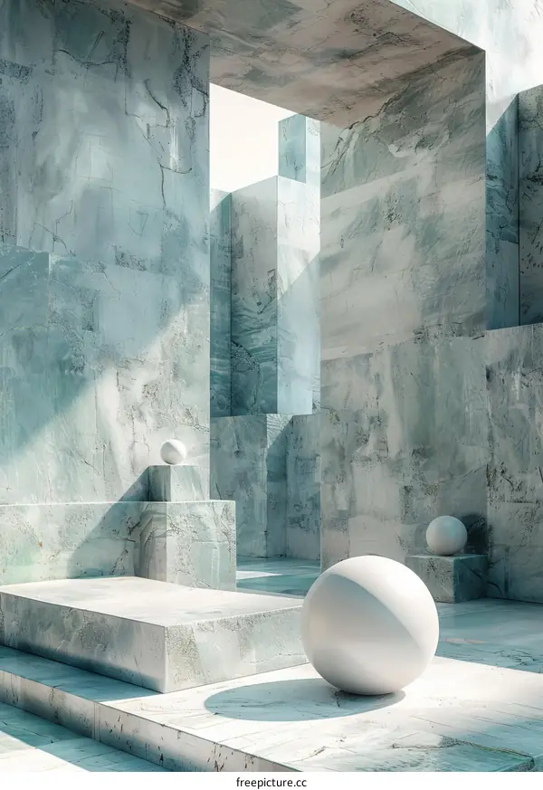 Abstract Geometric Marble Interior Design