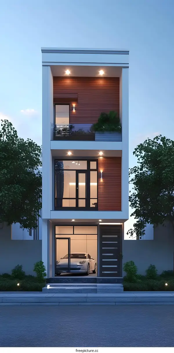 Modern House Exterior Design With Car Garage