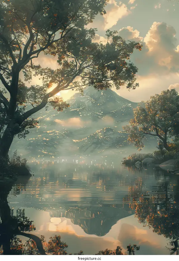 Mystical Forest Lake: A Serene and Reflective Haven