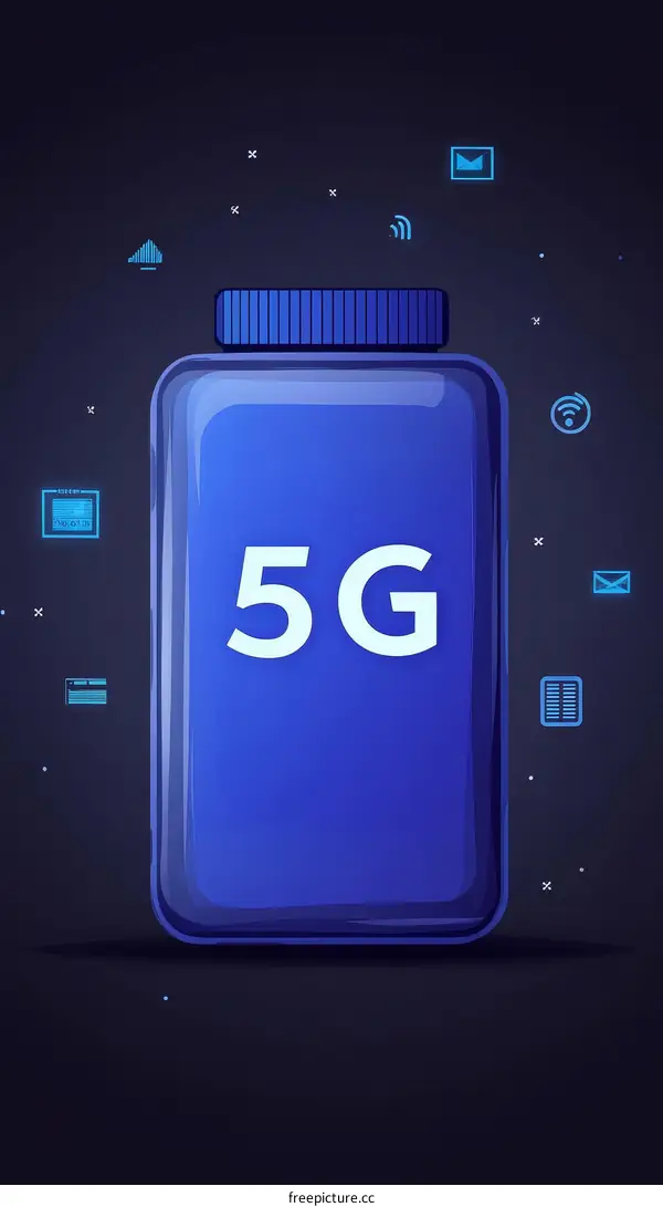 5G Technology Illustration for Mobile Phone