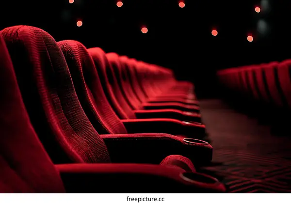 Empty Movie Theatre Seats Arranged in Rows