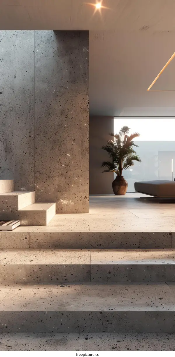 Modern minimalist interior design living room