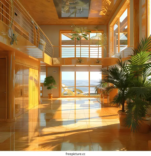 Modern Luxury Living Room with Sea View