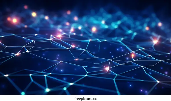 Blue glowing plexus background with connecting dots and lines