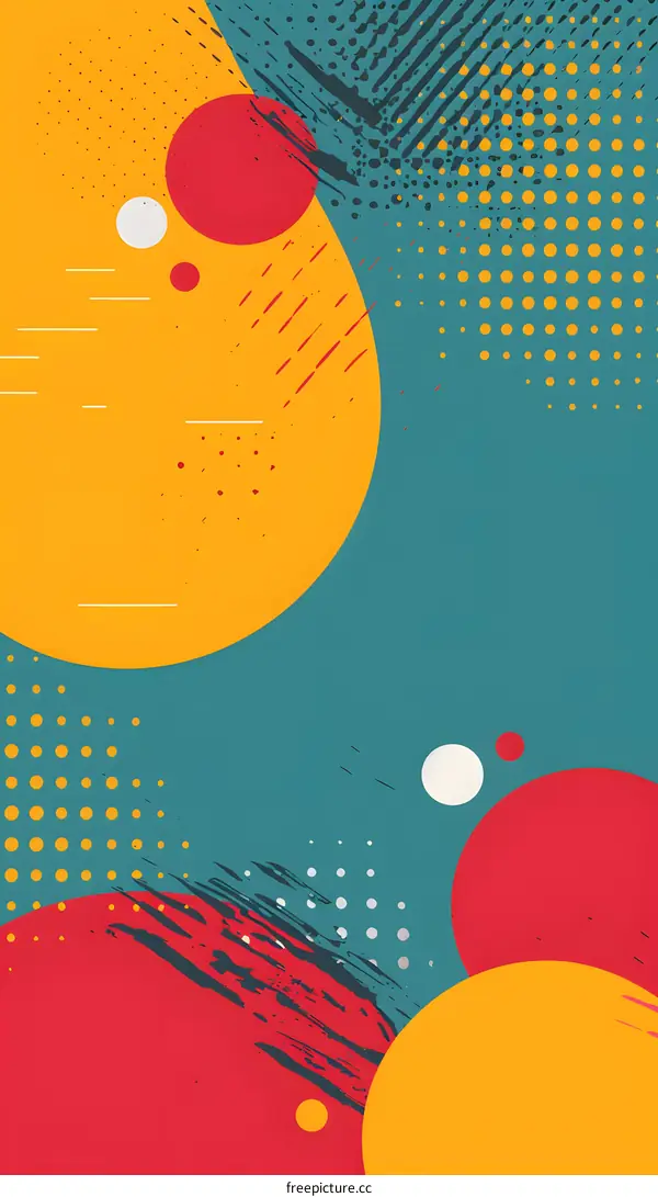 Abstract Geometric Shapes Background  Red Yellow and Blue Colors